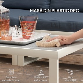 Outsunny Set Mobilier de Grădină din 4 Piese cu 2 Canapele, Fotoliu Reglabil și Măsuță de Cafea, 121x61x62 cm, Gri | Aosom Romania
