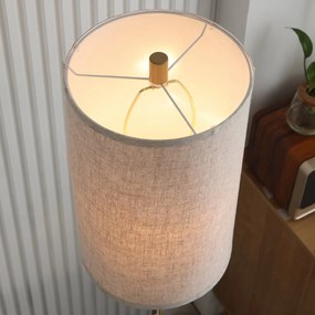 HOMCOM Lampadar cu Abajur din In și Dulie E27, In și Oțel, 25,5x25,5x157 cm, Auriu | Aosom Romania