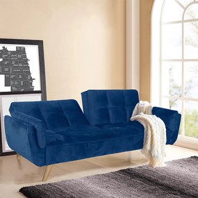 Canapea extensibila,  albastru regal stejar, FILEMA