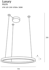 Lustra LED dimabila design minimalist Luxury, 110cm P0370 MX