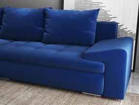 Colțar extensibil dumonde cu ladă de depozitare si sezut confortabil din spuma high-density, Leonardo Royal Albastru 260x185 cm