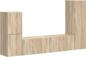 vidaXL Set comodă TV Pe perete 4 pcs Stejar Sonoma Lemn compozit