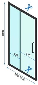 Usa de nisa culisanta Rea Rapid Slide 100 cm sticla 6 mm auriu