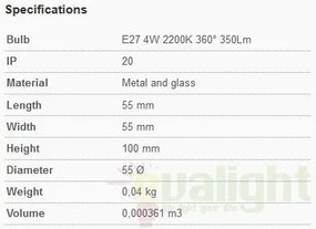 Bec E27 STANDARD FILAMENT LED AMBER 4W 2200K , 17426