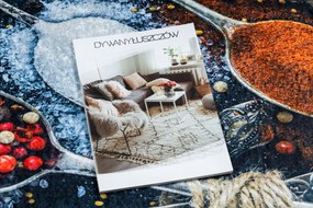 ANDRE 9002 covor lavabil linguri, condimente bucatarie, anti-alunecare - albastre / teracotă