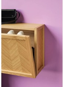 Pantofar de perete cu deschidere înclinată din lemn de stejar Herringbone – Hübsch