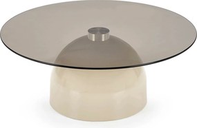 Masuta cafea STARK, fumuriu/casmir, sticla/metal, 80x33 cm
