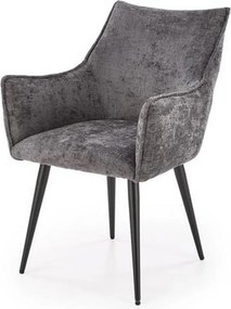 Scaun K559, gri/negru, stofa clasica/metal, 60x59x85 cm