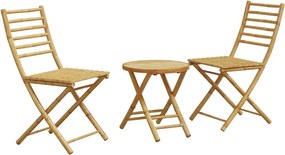 vidaXL Set mobilier bistro, 3 piese, bambus