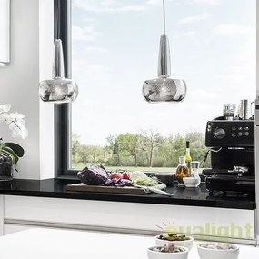 Abajur metalic design retro Clava Polished Steel