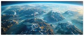 Tablou - Vedere din spațiu (120x50 cm)