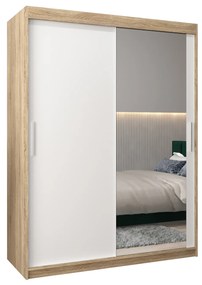 Dulap de haine 150 cm Toki 2 (stejar sonoma + alb mat). 1064996