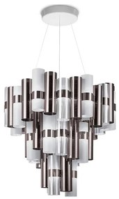 Lustra LED moderna design Art Deco realizata manual LA LOLLO XL PEWTER