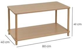 Măsuță de cafea în culoare naturală 40x80 cm Gaia – Casa Selección