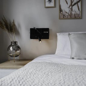 Aplică modernă neagră cu LED și USB - Thijs