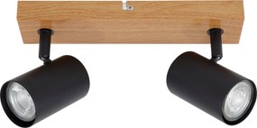 Spot Industrial Klausen Zinnia AP2 Negru Natur 12x33x6 cm, Corp Iluminat LED 2xGU10 pentru Tavan, Design Modern Elegant, Metal Rezistent Interior