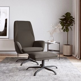 3097862 vidaXL Scaun de relaxare cu taburet, gri închis, microfibră