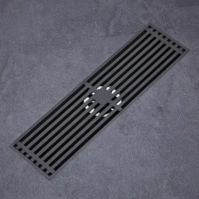 Sifon pardoseala sistem antimiros Es, Alama Elit's 30x10 cm , Negru Mat, tip Rigola