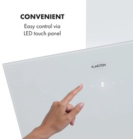Laurel 60, hotă, 60 cm, putere de extracție 350 m³ / h, LED, ecran tactil, alb