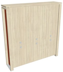 Dulap înalt Verno+ S 200 x 46 x 210 cm, salcâm / portocaliu