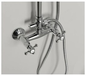 Set de duș argintiu lucios din alamă 142 cm cu duș suspendat/cu duș de mână Antea – Sapho