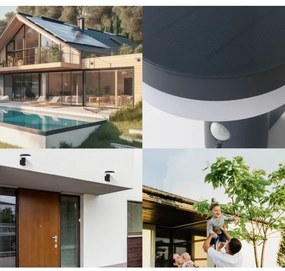 Aplică LED solară cu senzor SOLARIS3 LED/5,5W/3,7V 4000K IP44