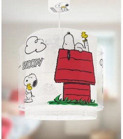 Dalber 76302 - Lustră pentru copii SNOOPY 1xE27/15W/230V alb/roșu