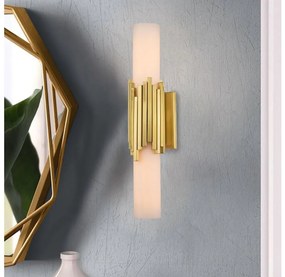 Elstead MARVELE-2WB-AB-OPAL - Aplica LED pentru baie MARVELE, 2x G9/4W/230V, IP44