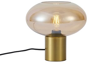 Lampă de masă de design din alamă cu sticlă culoarea chihlimbarului - Umbrella