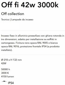 Spot LED incastrabil cu protectie IP54 Off fi 42w 3000k negru