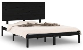 3104802 vidaXL Cadru de pat, negru, 120x200 cm, lemn masiv de pin