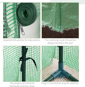 Sera Outsunny cu ușă, seră de iarnă din oțel, seră pentru balcon, grădină, seră de roșii 100x50x150cm, seră de roșii pentru roșii, legume, flori, plante, verde | Aosom Romania