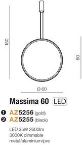 Lustra / Pendul LED design circular MASSIMA 60 BK