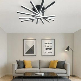 Lustră LED cu 9 surse de iluminare, 164W, cu telecomandă – Design elegant negru