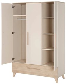 Șifonier de copii crem/în culoare naturală cu aspect de lemn de stejar 118x190x52 cm Sidney – Roba