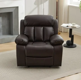 RESIGILAT- Fotoliu Masaj si Incalzire, Recliner, suport picioare extensibil, Air PU Premium, Maro
