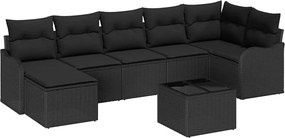 vidaXL Set de canapele pentru grădină Negru poliratan