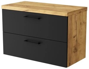 Dulap de baie suspendat Valiant S (craft auriu + negru). 1092128