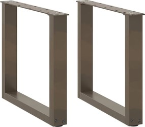 vidaXL Picioare pentru masă de cafea în formă de U, 2 buc., oțel natural, 50x(42-43) cm