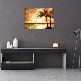 Tablou - Palmieri pe plajă (70x50 cm)
