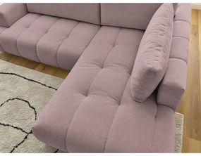 Colțar roz extensibil/cu spațiu de depozitare (cu colț pe partea dreaptă/în formă de ”L”) Fuji – Bobochic Paris