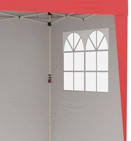 Outsunny Tonnelle barnum de grădină pop-up pliabil reglabil în înălțime protecție UV 30+ 3 părți laterale rouge | Aosom Romania