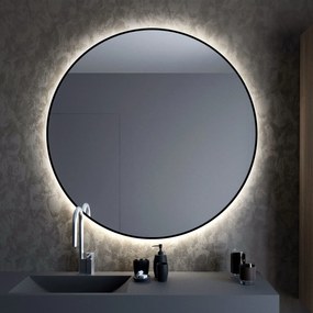 Smartwoods Bright oglindă 50x50 cm rotund cu iluminare negru 5903003188681