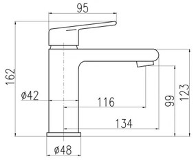 RAV Slezák CO128.0 - Baterie pentru lavoar COLORADO, 16,2 cm, crom lucios