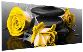 Tablou cu trandafiri galbene (120x50 cm), în 40 de alte dimensiuni noi