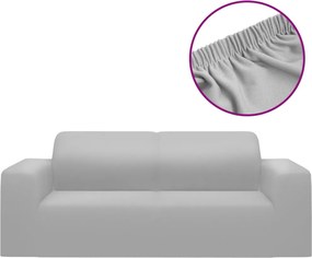 vidaXL Husă elastică pentru canapea cu 2 locuri poliester jerseu, gri