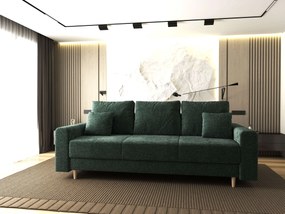 Canapea extensibilă dumonde cu ladă de depozitare si sezut confortabil din spuma high-density, Kronos Euphoria Verde 210x100 cm
