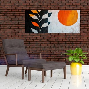 Tablou - Abstracție cu plantă și soare (120x50 cm)