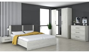 Dormitor Vera ro, 164x56x205 cm, stejar/ alb k001