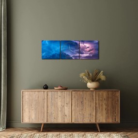 Tablou cu nori (cu ceas) (90x30 cm)